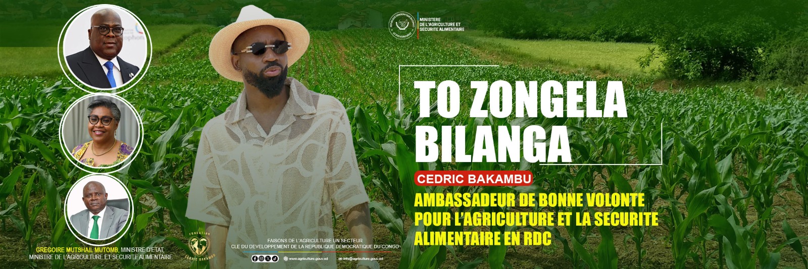 « To Zongela Bilanga » : Cédric Bakambu, Ambassadeur de la Bonne Volonté pour l&rsquo;Agriculture et la Sécurité Alimentaire en RDC
